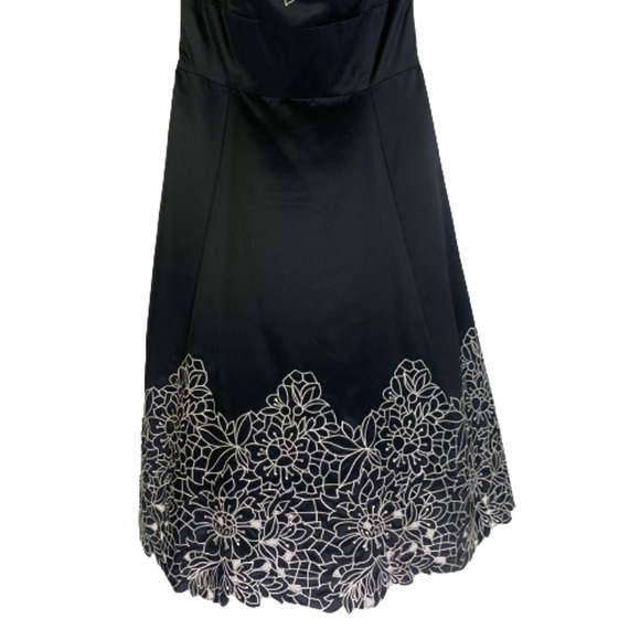 WHBM Black Floral Embroidered Strapless Dress - Picture 6 of 11